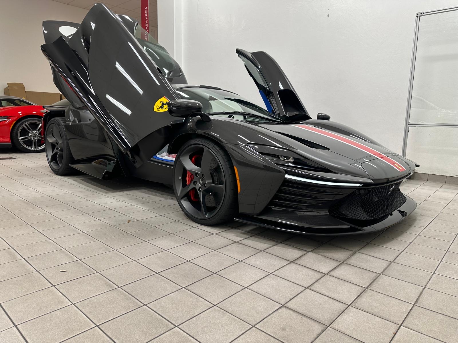 Black Ferrari with a deep gloss finish